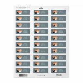 Fox Leuke Grijze Bruiloft Personaliseer Retouradre Etiket (Full Sheet)