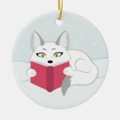 Fox lezen keramisch ornament (Voorkant)