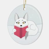 Fox lezen keramisch ornament (Links)