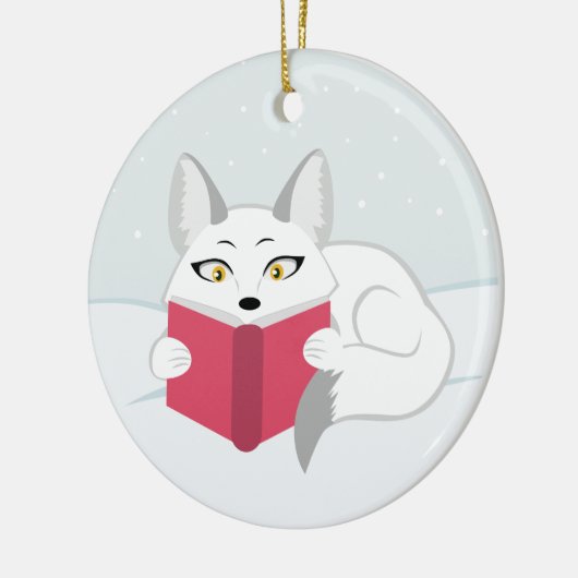 Fox lezen keramisch ornament (Links)
