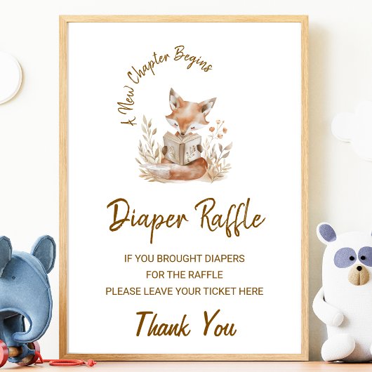 Fox lezen nieuw hoofdstuk begint luier Raffle teke Poster