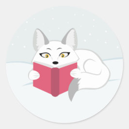 Fox lezen ronde sticker