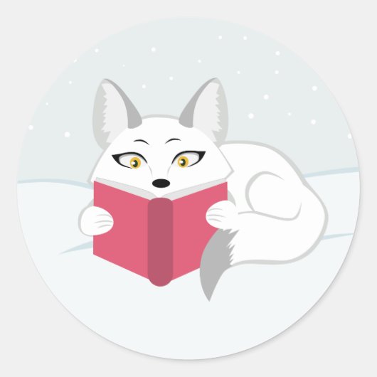 Fox lezen ronde sticker (Voorkant)