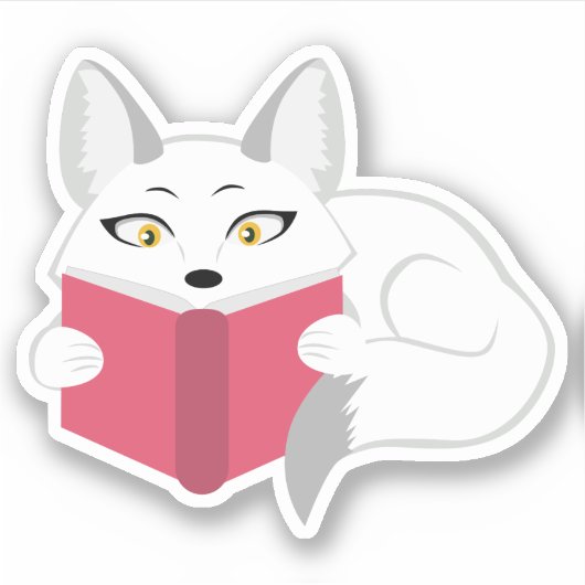 Fox lezen sticker (Voorkant)
