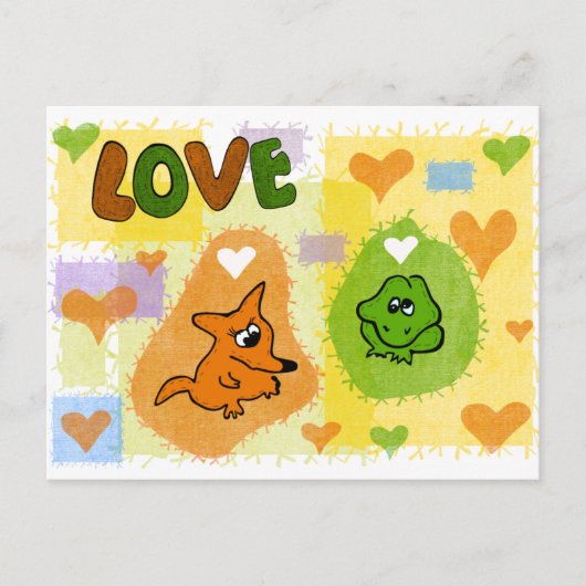 Fox-liefde Briefkaart (Voorkant)