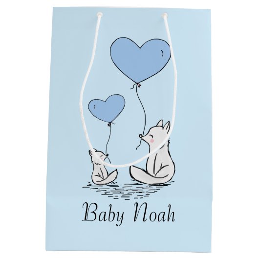 Fox Liefde Gift Bag Medium Cadeauzakje (Achterkant)