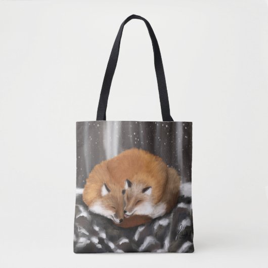 Fox Liefde op Stone Haven Tote Bag (Voorkant)
