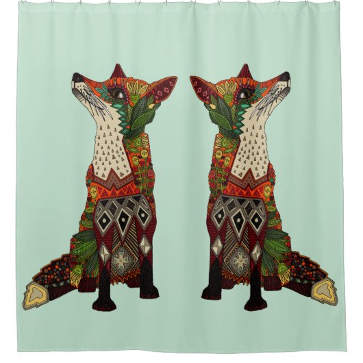 fox-liefdesmunt douchegordijn (Voorkant)