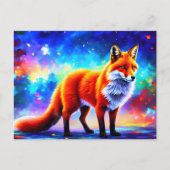 Fox lieflijke kleurrijke roodkopkunst briefkaart (Voorkant)