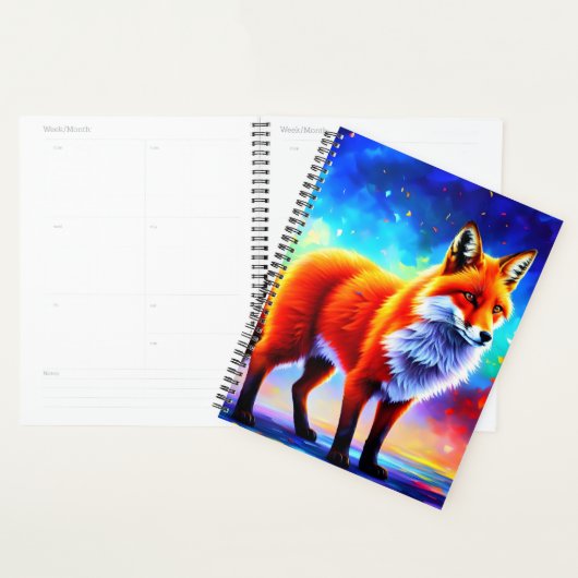 Fox lieflijke kleurrijke roodkopkunst planner (Display)