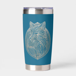 Fox Line Art Logo Symbool Bewerkbaar Geïsoleerde Drinkbeker