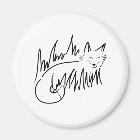 Fox Line Art Magneet (Voorkant)