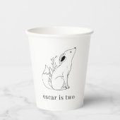 Fox Line Tekening Papieren Bekers (Voorkant)