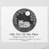 Fox Lino Style Change of Address Card | Hand-Drawn Flyer (Voorkant)