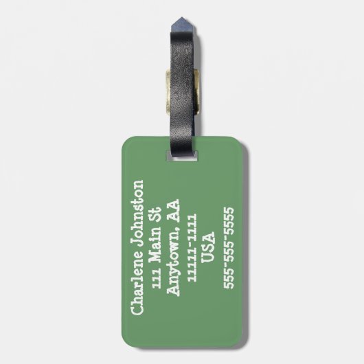 Fox London bagtag Bagagelabel (Achterkant verticaal)