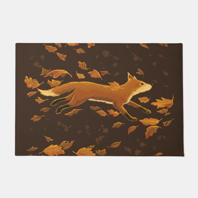 Fox loopt door de Herfst Deurmat (Voorkant)