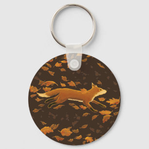 Fox loopt door de Herfst Sleutelhanger