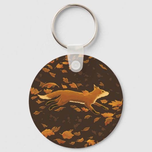 Fox loopt door de Herfst Sleutelhanger (Voorkant)