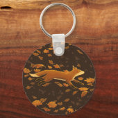 Fox loopt door de Herfst Sleutelhanger (Voorkant)
