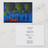 Fox loopt 's nachts in Woodland. Visitekaartje (Voorkant / Achterkant)