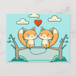 Fox Love Briefkaart