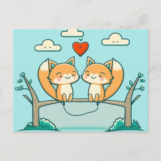 Fox Love Briefkaart (Voorkant)