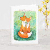 Fox Love Couple Valentijnsdag, Jubileum gift Kaart (Gele Bloem)