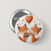 Fox Love Design met aanpasbare initiƫlen Ronde Button 5,7 Cm (Voorkant /achterkant)