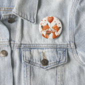 Fox Love Design met aanpasbare initiƫlen Ronde Button 5,7 Cm (In situ)