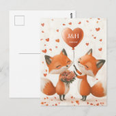 Fox Love Design met Initialen Briefkaart (Voorkant / Achterkant)