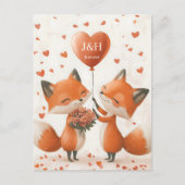 Fox Love Design met Initialen Briefkaart (Voorkant)
