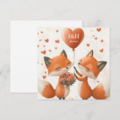 Fox Love Design met Initialen Feestdagenkaart (Voorkant / Achterkant)