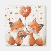 Fox Love Design met Initialen Magneet (Voorkant)