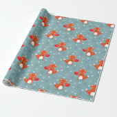 Fox Love Pattern Cadeaupapier (Uitgerold)