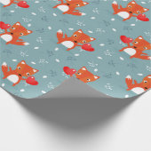 Fox Love Pattern Cadeaupapier (Hoek)