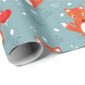 Fox Love Pattern Cadeaupapier (Rol Hoek)