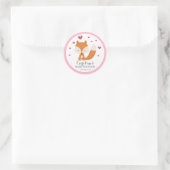 Fox Love Roze Baby shower Sticker  (Tas)