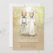 Fox Love Rustic Woodland Huwelijksuitnodigingen Kaart (Voorkant)