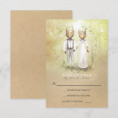 Fox Love Wedding RSVP Kaarten Kaartje (Voorkant / Achterkant)