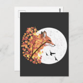 Fox Lover Autumn Moon Tree Animal Forest Natuur Briefkaart (Voorkant / Achterkant)