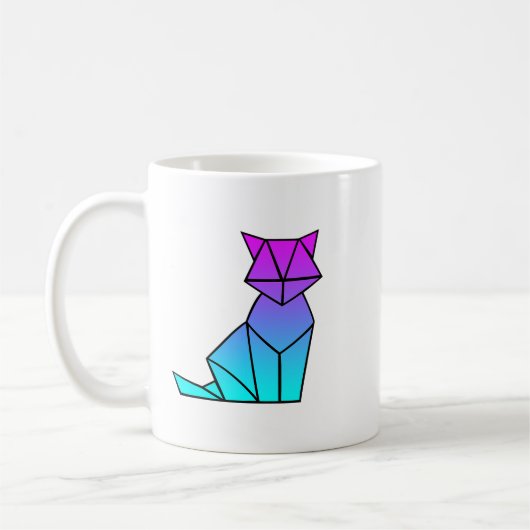 Fox Lover Origami Vaporwave Esthetische Retro Love Koffiemok (Links)