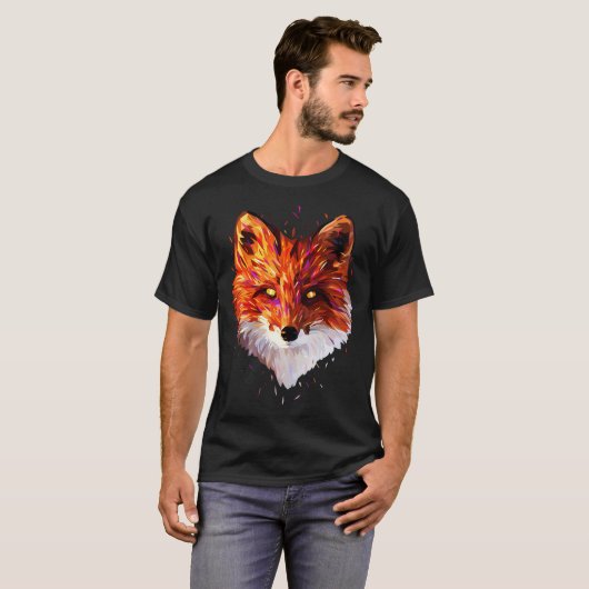 Fox Low Poly Abstract T-shirt (Voorkant volledig)