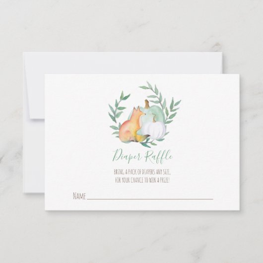 Fox Luier Lotterijkaart – Neutrale Herfst Baby Sho Kaart (Voorkant)