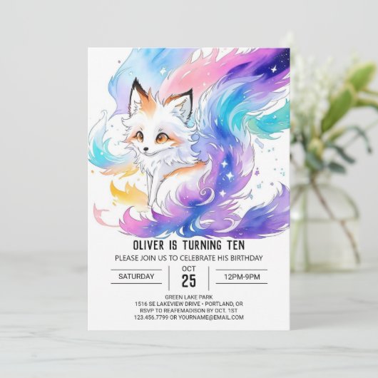 Fox Magic in de Bossen Verjaardag Kaart (Staand voorkant)