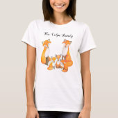 Fox mam Pap Kinder Cute Red fox Aangepast gezin va T-shirt (Voorkant)