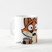 Fox Meme Cartoon Funny Koffiemok (Voorkant links)