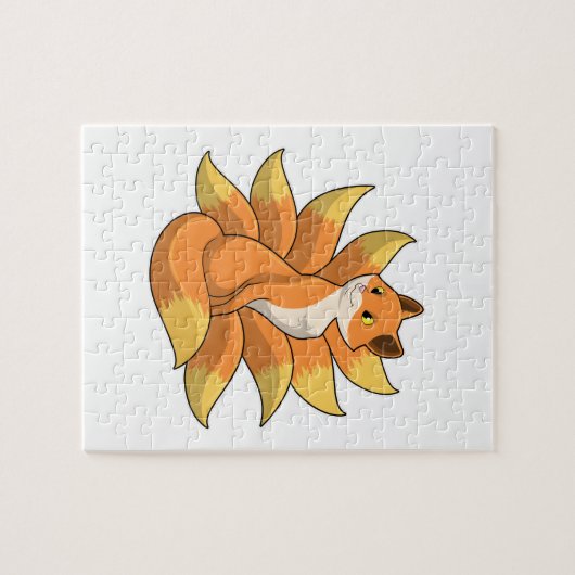 Fox met 9 Fox-staart Legpuzzel (Horizontaal)
