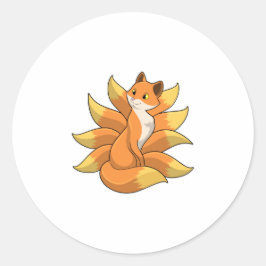 Fox met 9 Fox-staart Ronde Sticker