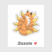 Fox met 9 Fox-staart Sticker (Vel)