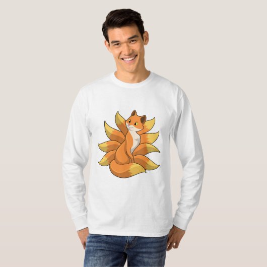 Fox met 9 Fox-staart T-shirt (Voorkant volledig)